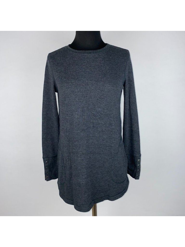 J. Jill Womens Tunic Top Xs Waffle Knit A-Line Button Sleeve Pockets Lagenlook